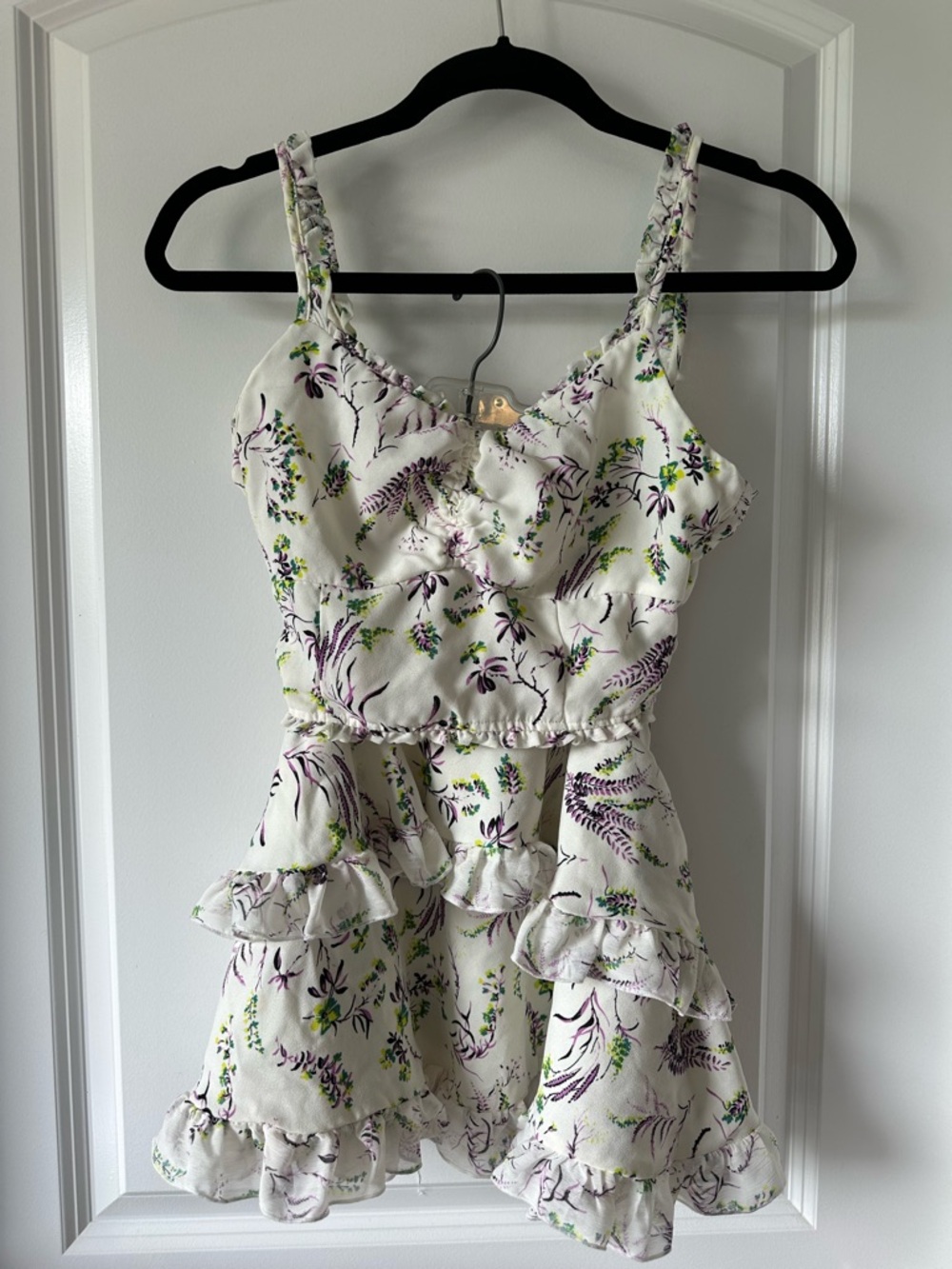 Topshop Boho White Floral Ruffle Two-Piece Summer Festival Set